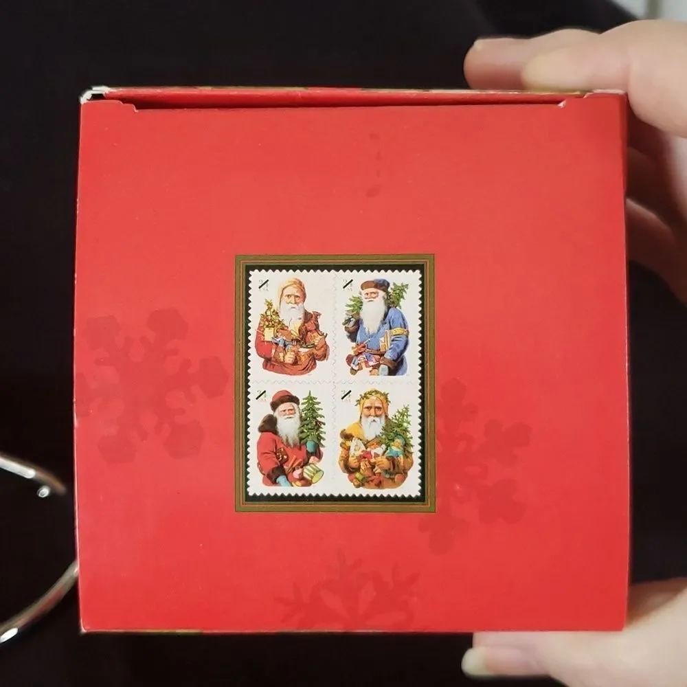 Vintage 2001 Hallmark USPS Glass Ball St Nick Christmas Ornament in Original Box